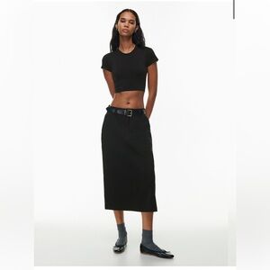 aritzia Sunday Best cotton Miko Skirt Black Midi